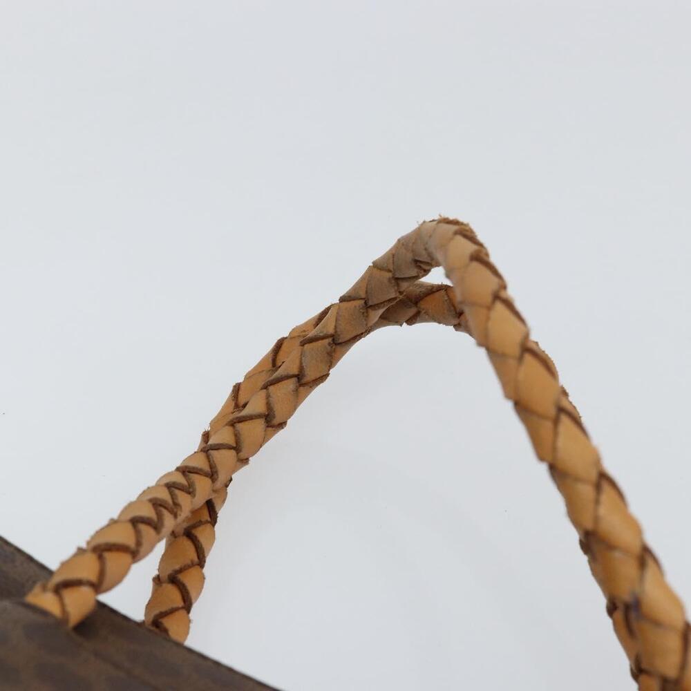 CELINE Macadam Canvas Hand Bag PVC Leather Brown Gold Auth 161051 - Picture 8 of 16